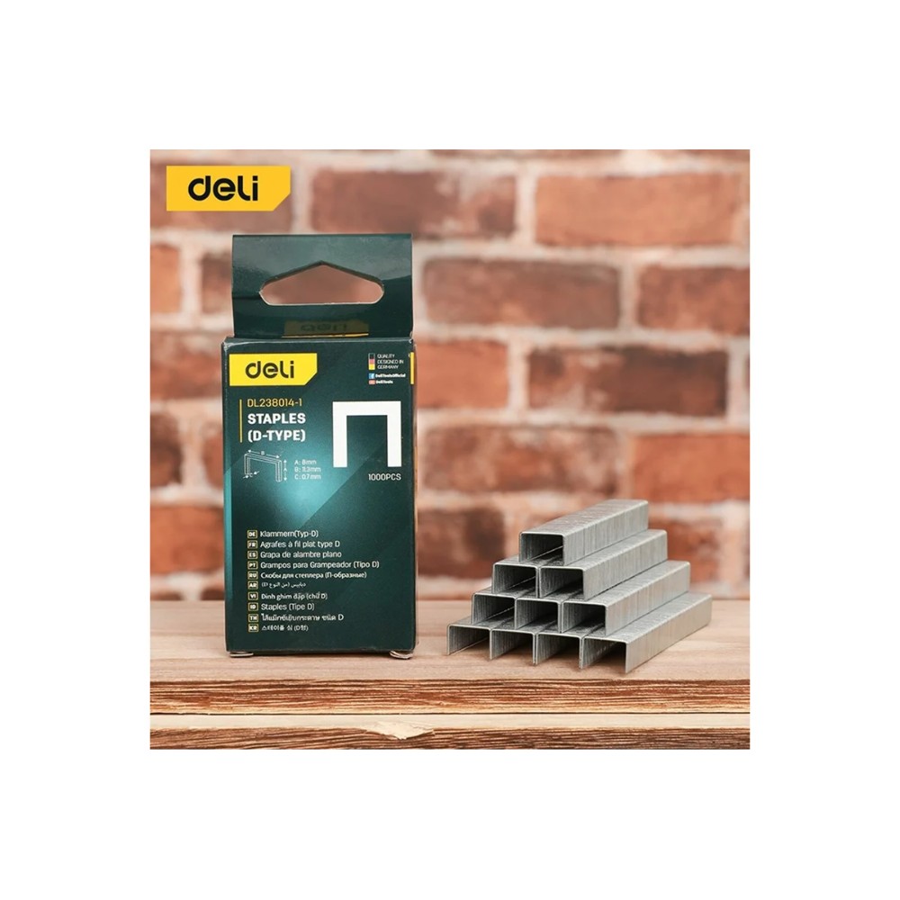 Скоба D Deli EDL238014-1, 12х11,2 мм, 1000 шт. - 2