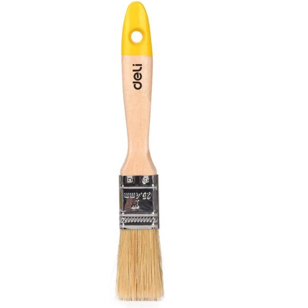 Кисть малярная плоская Deli YS EDL509121, 1"-25 мм, деревянная рукоятка, искусственная щетина