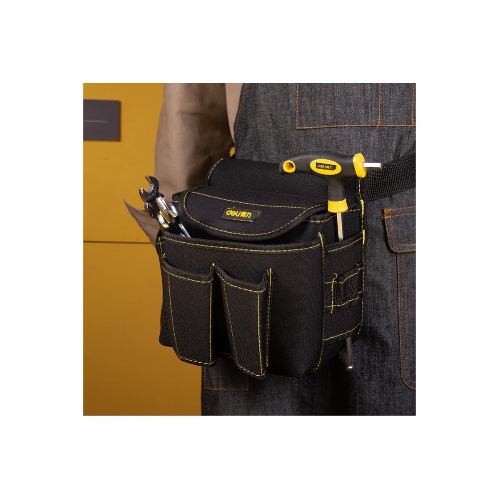 Сумка для инструментов поясная Deli YS EDL-P4, 220х140х200 мм, ткань Oxford, черный - 3