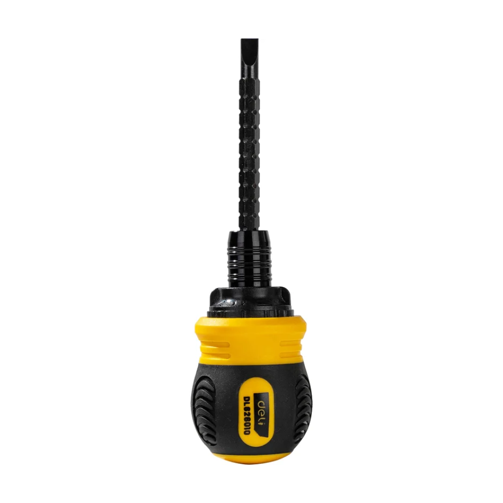 Двухсторонняя отвертка Deli YS EDL626010, с трещоткой, PH2+SL6 - 12