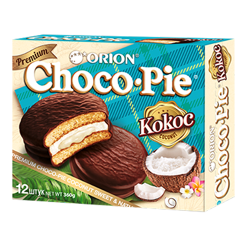 Печенье «Choco Pie Coconut» в глазури, 360 гр 