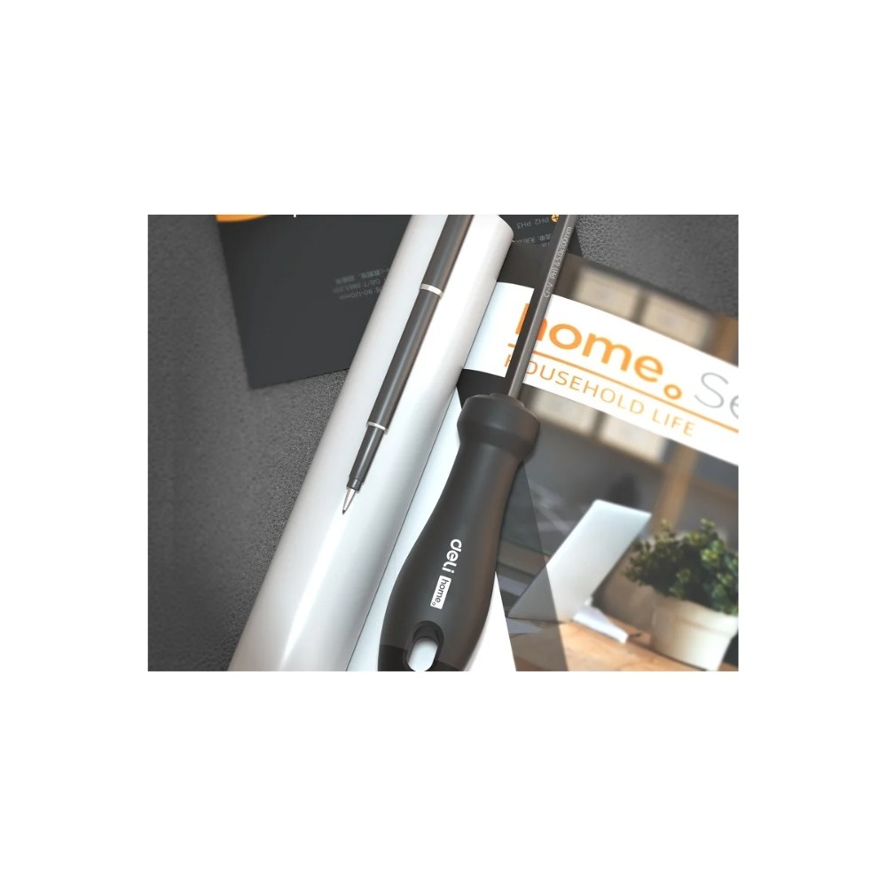 Отвертка Deli HS EHT1055, PH2х180 мм, Soft Touch, черный - 9
