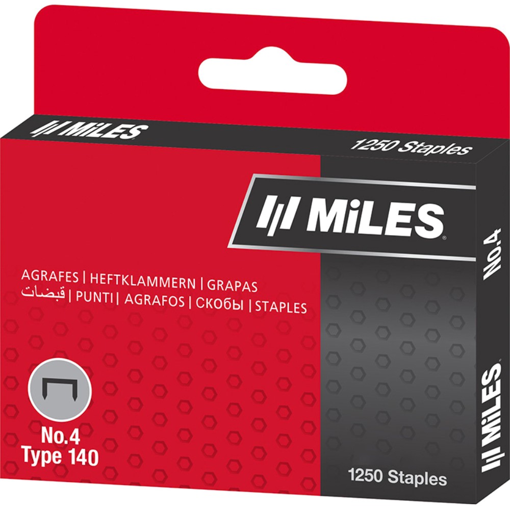 Скоба Miles №4, 12 мм, 1250 штук