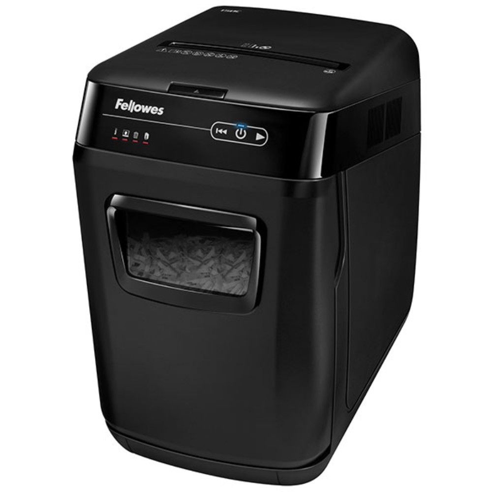 Уничтожитель Fellowes AutoMax 150C, автоподача, DIN P-4, 4х38мм, 150 листов, авто, 32 литра
