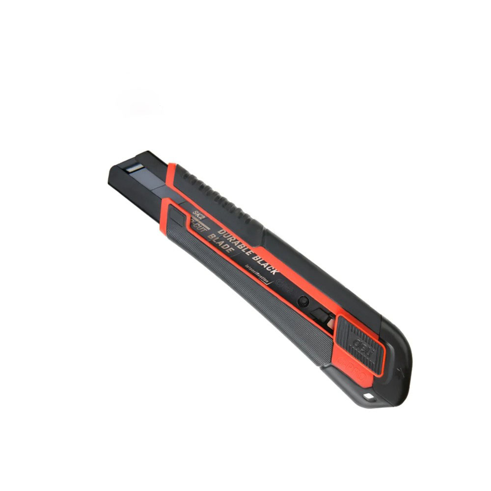 Нож строительный Deli RS EDL025G, 25 мм, универсальный, черный, красный