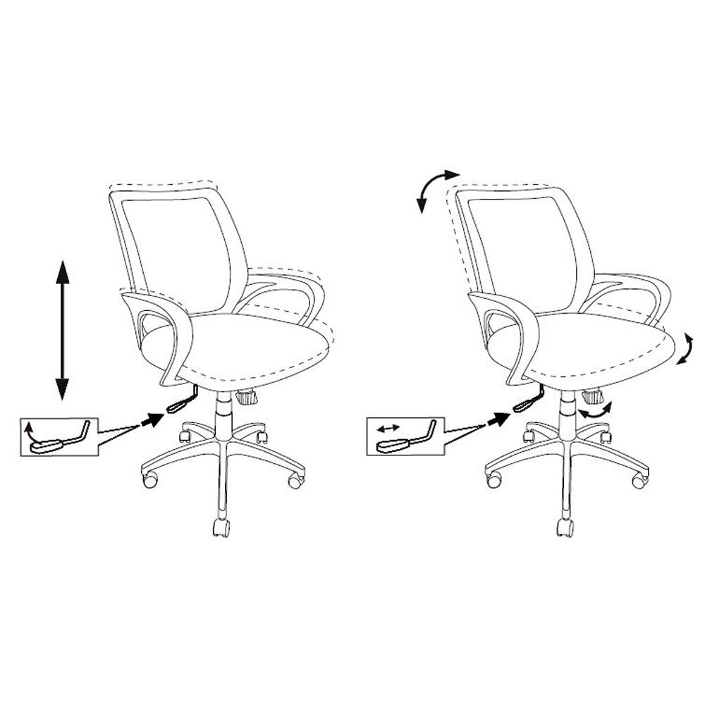 Кресло для персонала Бюрократ "CH-695N/BLACK", ткань, пластик, серый - 7