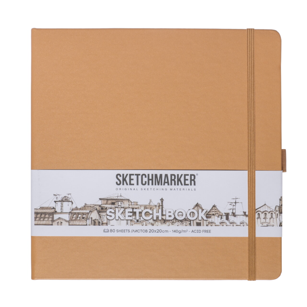 Скетчбук "Sketchmarker", 80 листов, 20x20 см, 140 г/м2, капучино 